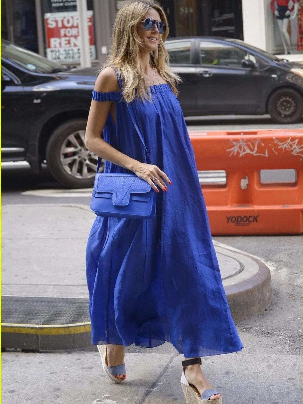 Three Graces Ramie Maxi Dress Royal Blue Heidi Klum Size UK 8 (US 4)